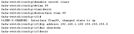 Configuration commutateur 