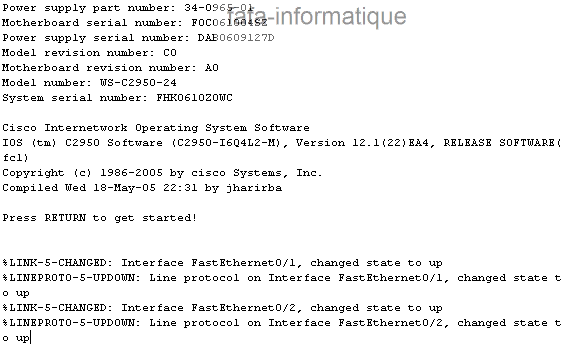 Configuration commutateur 