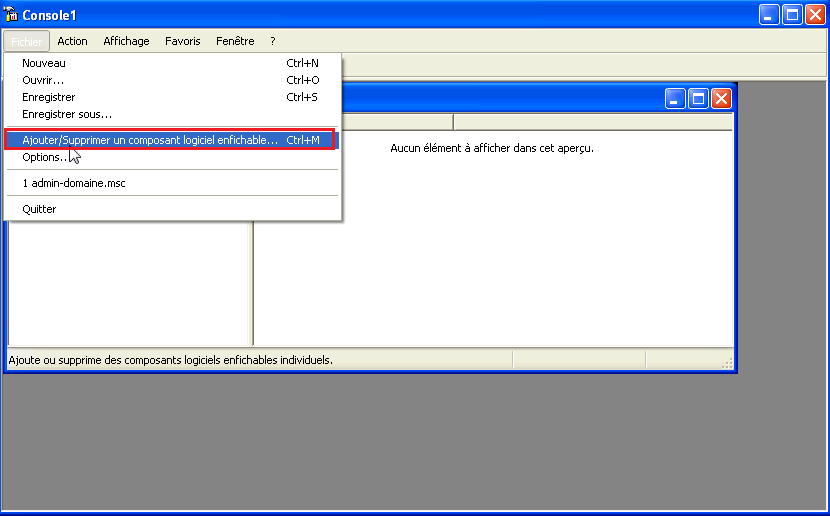 Créer une console MMC sur Windows Server 