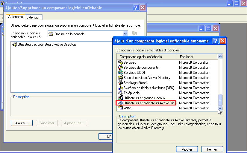 Créer une console MMC sur Windows Server 
