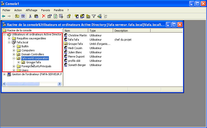 Créer une console MMC sur Windows Server 