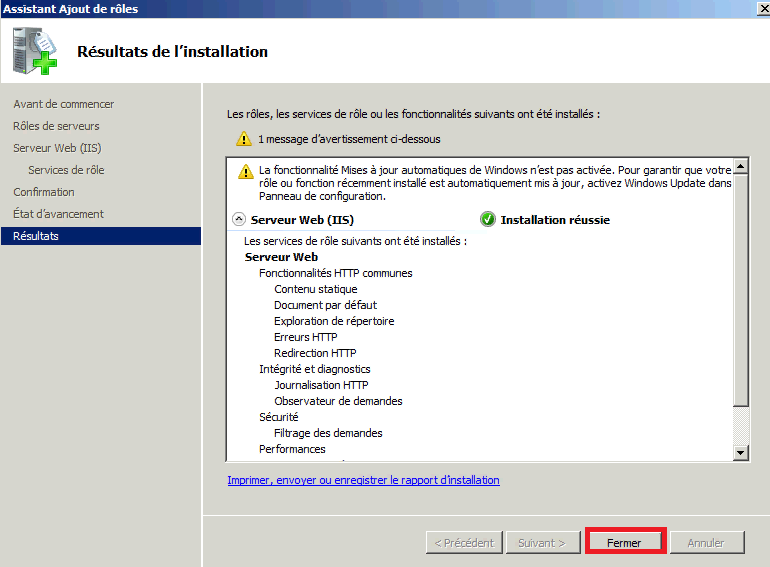 Installer un serveur Web IIS 