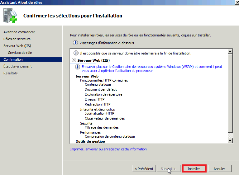 Installer un serveur Web IIS 