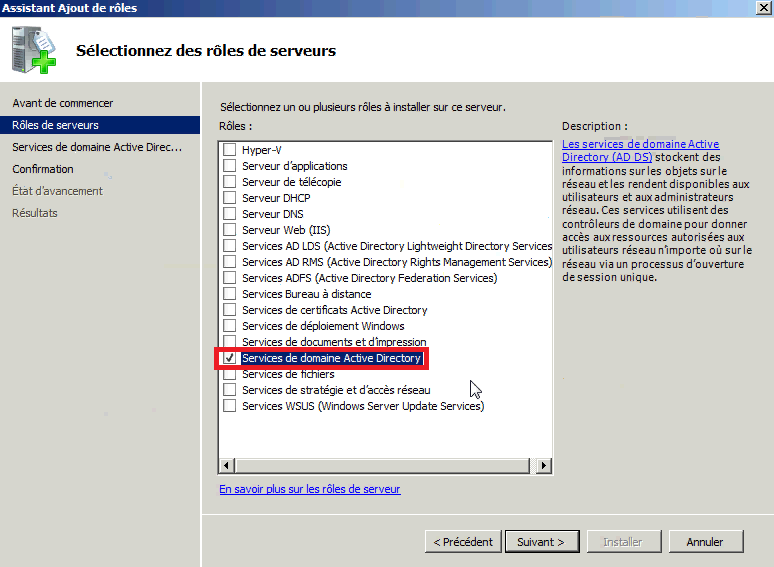 Installer Active Directory dans Windows Server 2008 