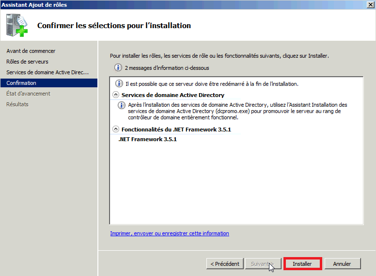 Installer Active Directory dans Windows Server 2008 