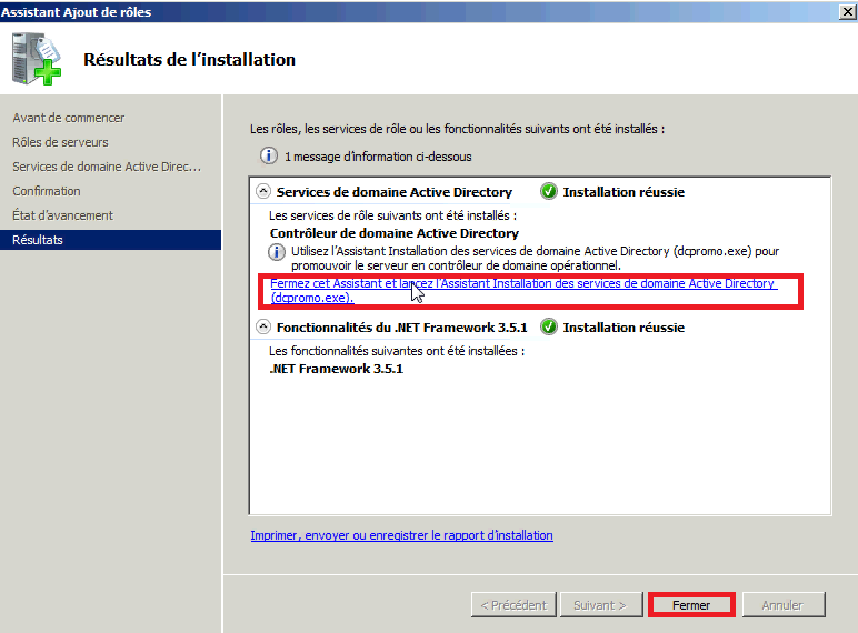 Installer Active Directory dans Windows Server 2008 