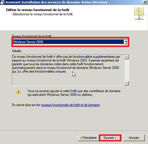 Installer Active Directory dans Windows Server 2008 