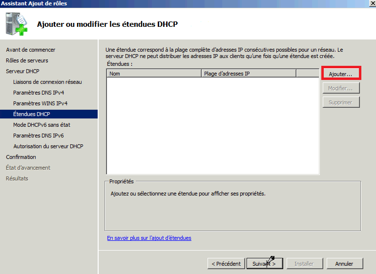 Installer rôle DHCP Windows 2008 