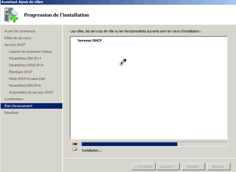 Installer rôle DHCP Windows 2008 
