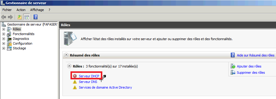 Installer rôle DHCP Windows 2008 