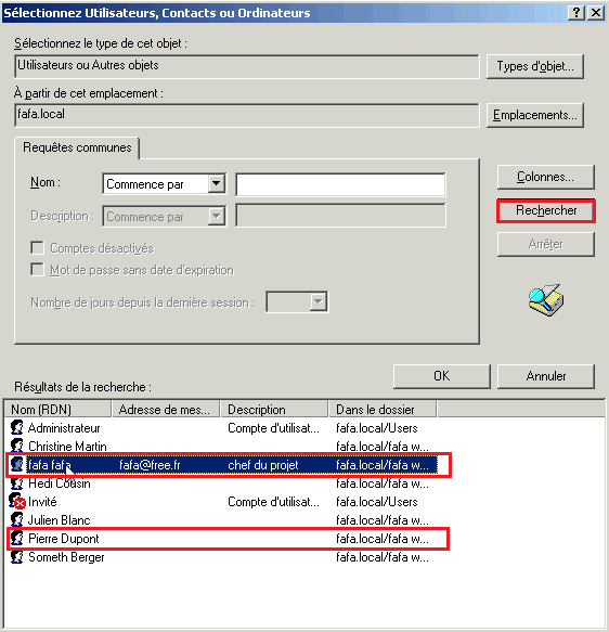 Créer un groupe sur Active Directory