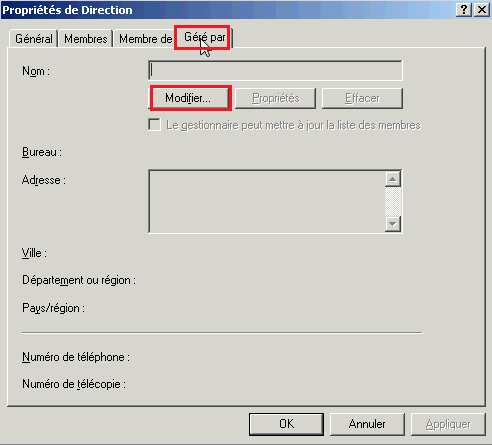 Créer un groupe sur Active Directory