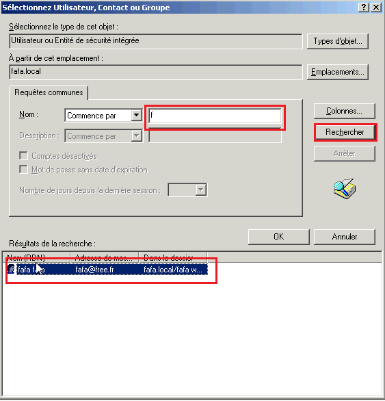 Créer un groupe sur Active Directory