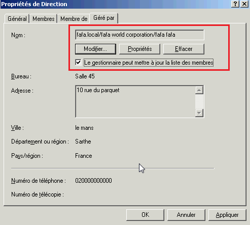Créer un groupe sur Active Directory