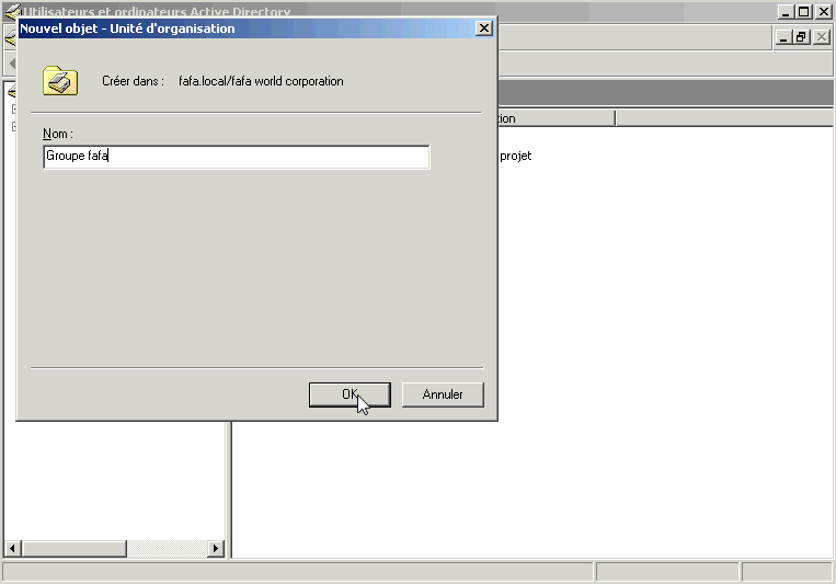 Créer un groupe sur Active Directory