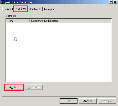 Créer un groupe sur Active Directory