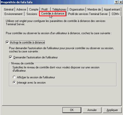 Créer un utilisateur dans Active Directory 2003
