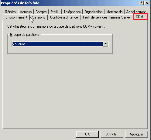 Créer un utilisateur dans Active Directory 2003