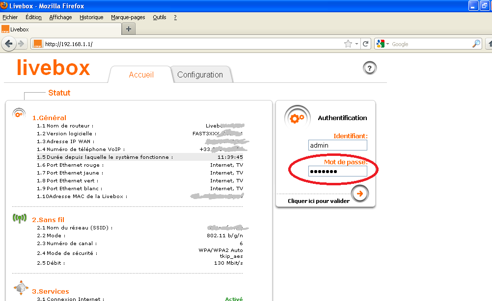 Connexion Admin Livebox , Livebox Play : accéder à l’interface de ...