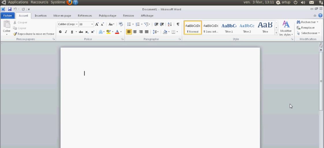 Word dans linux