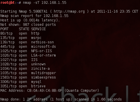 Scan de ports TCP avec Nmap