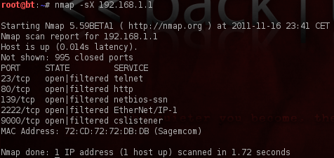 Drapeaux activés dans Nmap