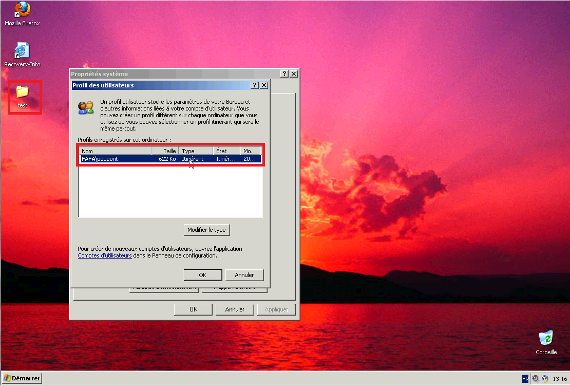 Profils itinérants Active Directory
