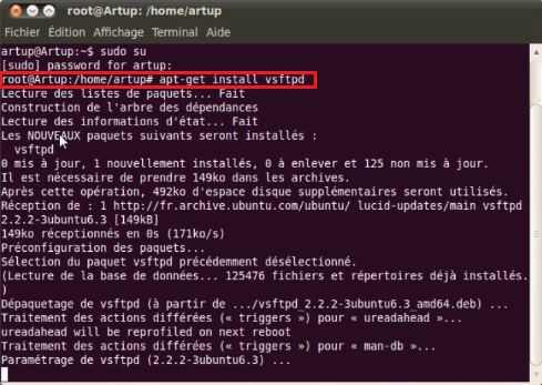 Installation serveur FTP