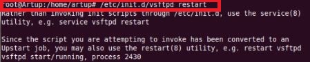 Redémarrer le serveur FTP