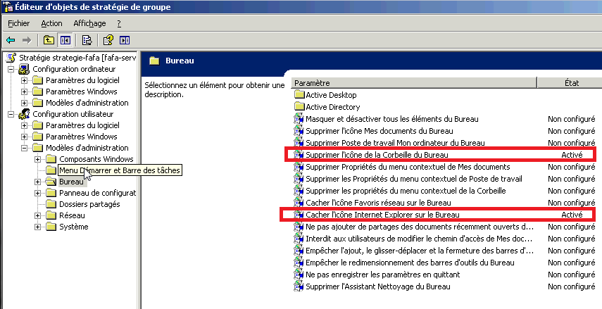Mettre en place une GPI sur Windows 2003 