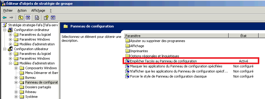 Mettre en place une GPI sur Windows 2003 