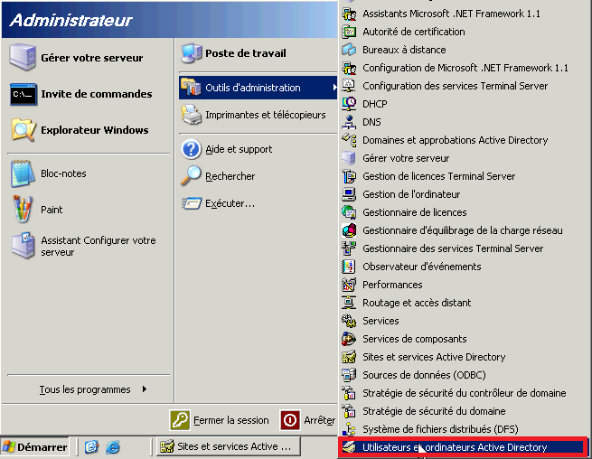 Mettre en place une GPI sur Windows 2003 