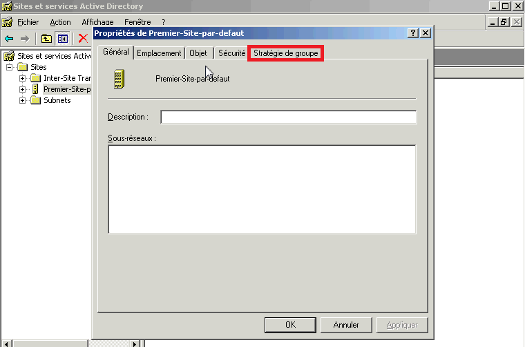 Mettre en place une GPI sur Windows 2003 