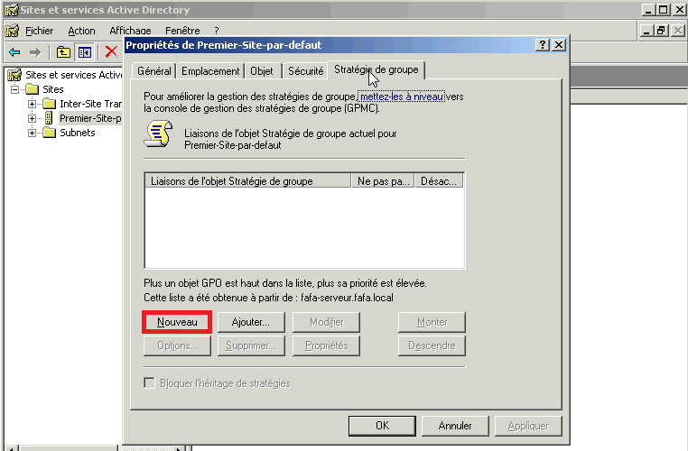 Mettre en place une GPI sur Windows 2003 