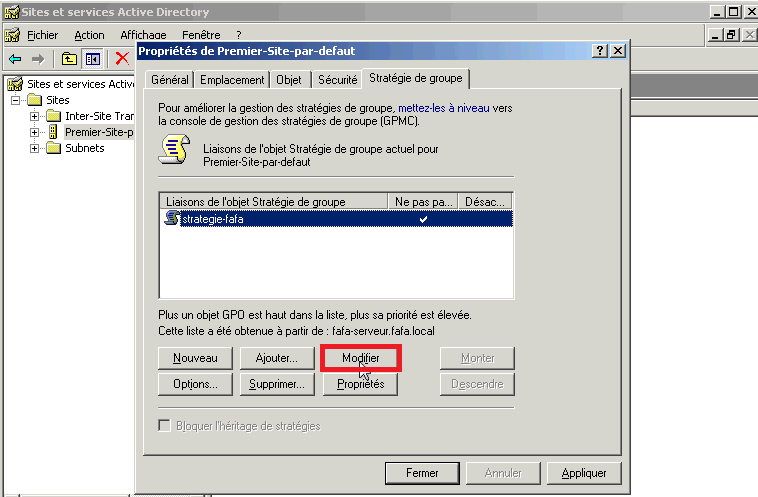 Mettre en place une GPI sur Windows 2003 