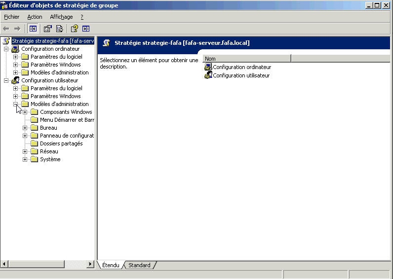 Mettre en place une GPI sur Windows 2003 