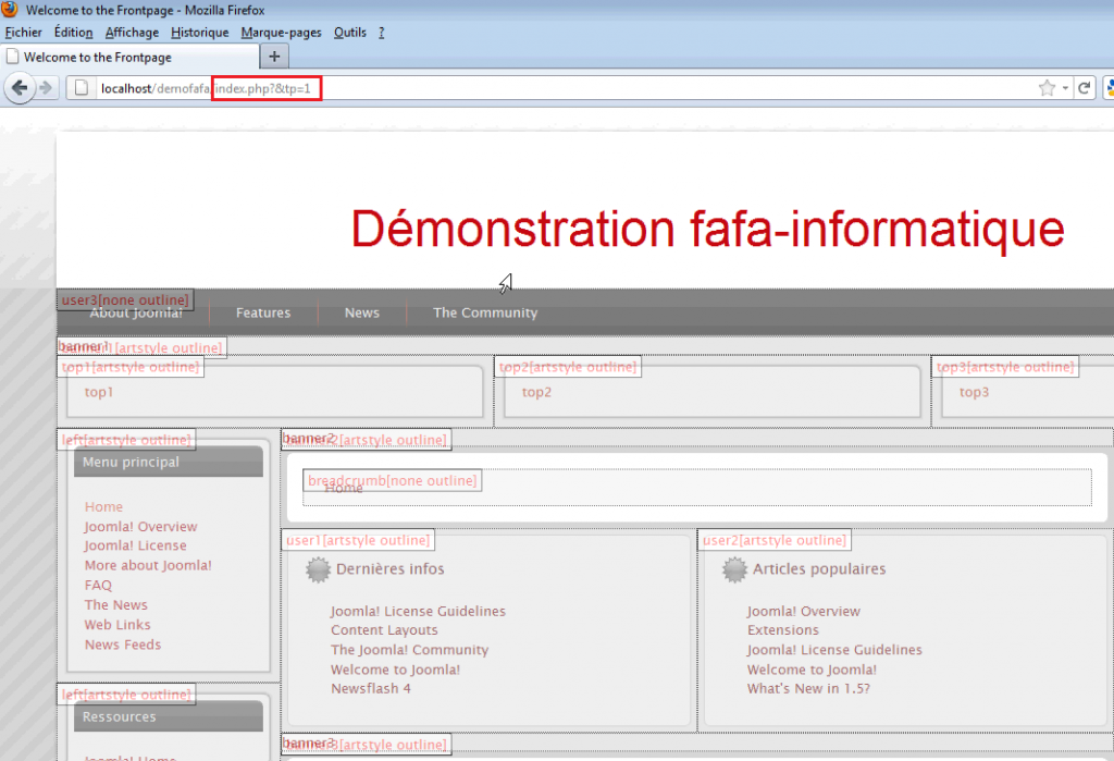 Afficher la position des modules dans template Joomla!