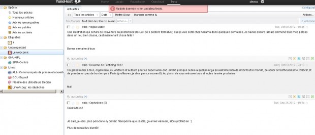 Flux RSS dans YunoHost