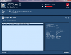 Etape 2 pour cloner un disque dur