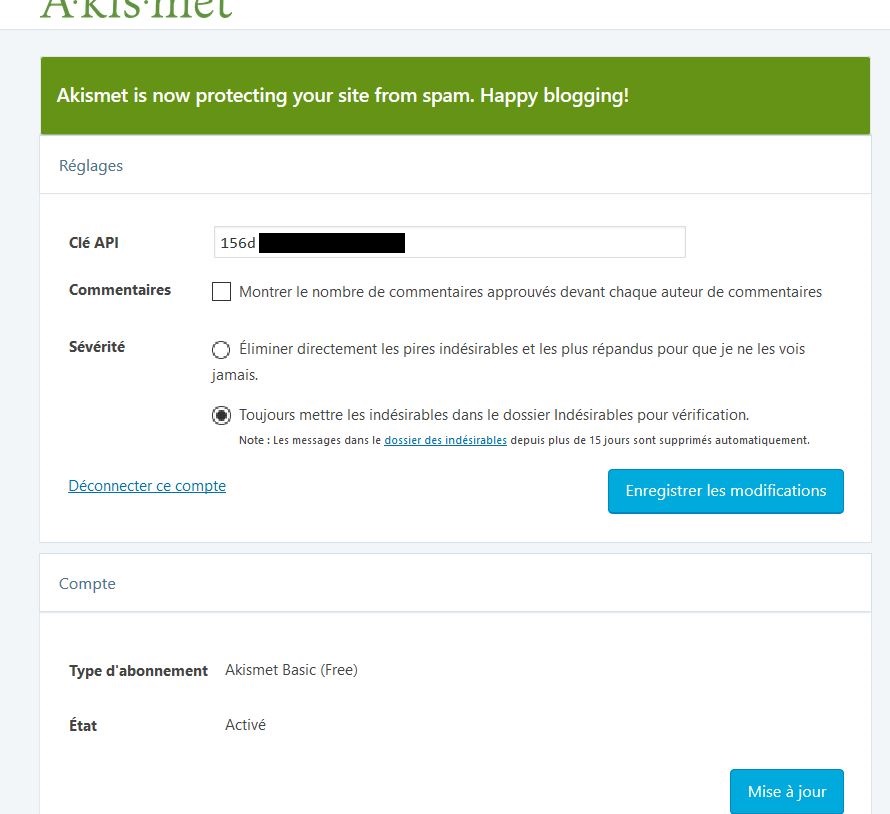 Filtrer les SPAM avec Akismet Filtrer les SPAM avec Akismet