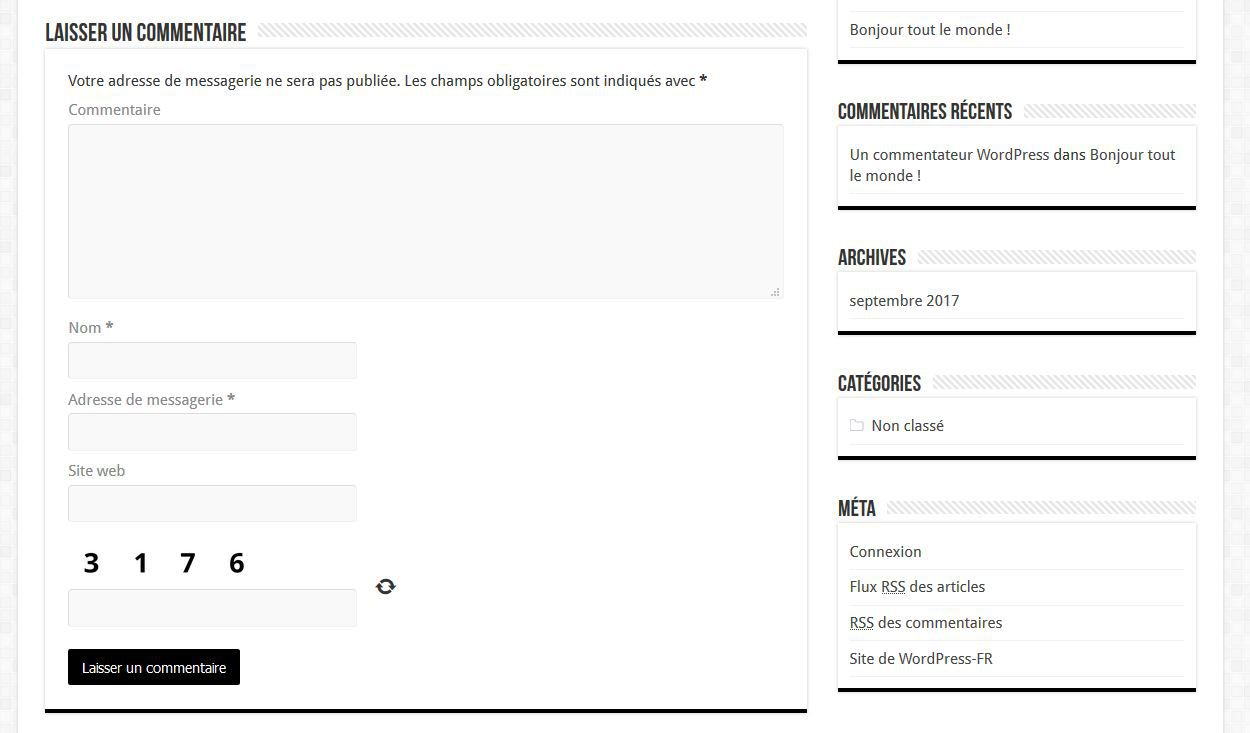 Installer un captcha dans WordPress