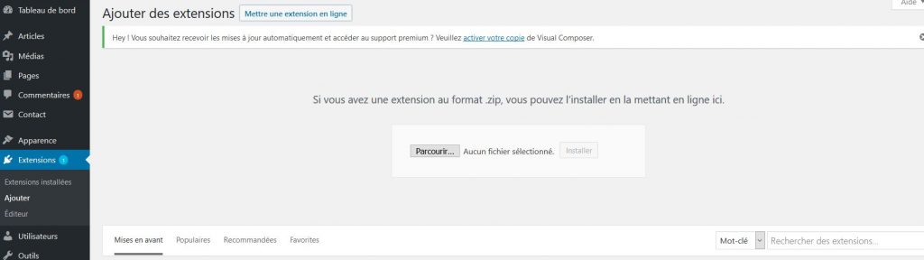 Installer une extension payante dans WordPress