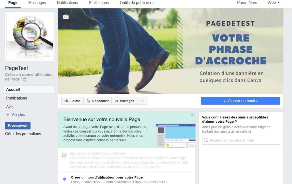 Modifier la bannière d'une page Facebook