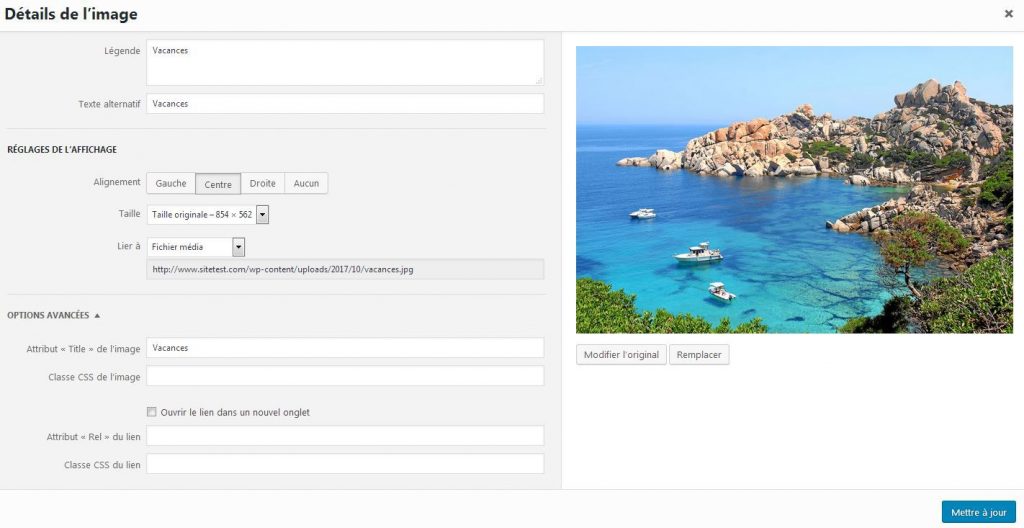 Modifier une image WordPress