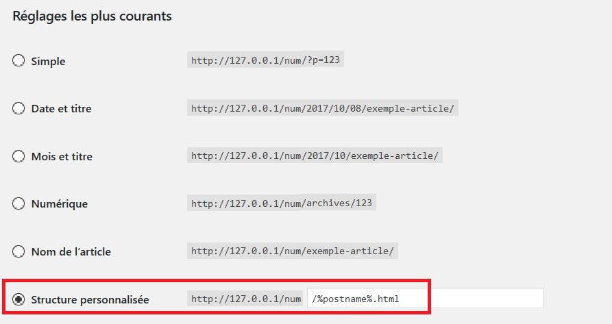 Comment modifier les URL permaliens dans WordPress