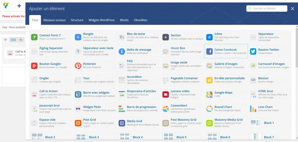 Utiliser Visual Composer - Extension WordPress