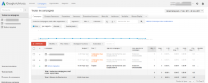 Ancienne interface Google Adwords