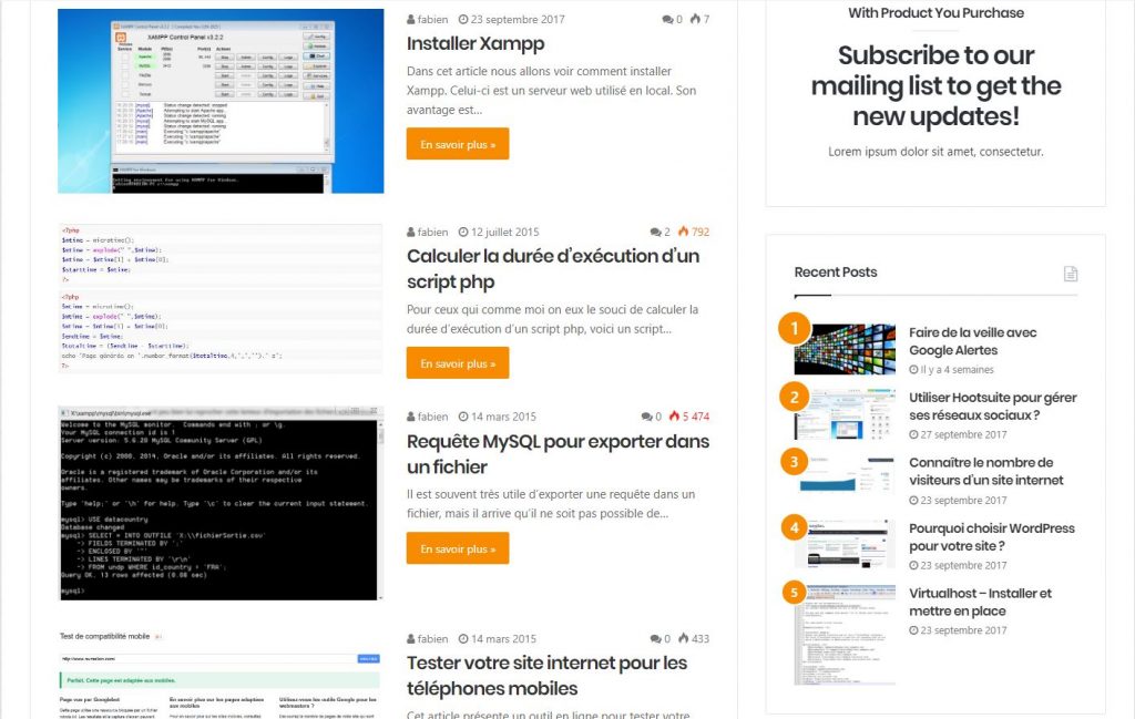 Images à la une WordPress Images à la une WordPress
