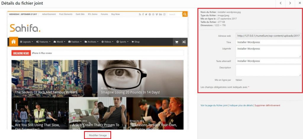Modifier les images dans WordPress Modifier les images dans WordPress