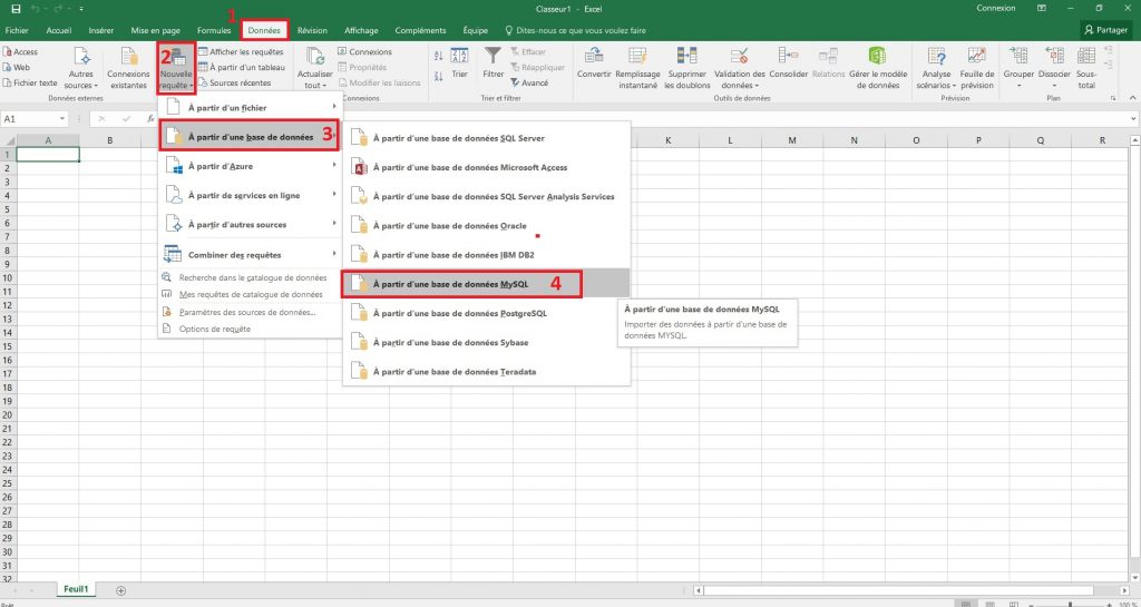 Connexion entre MySQL et Excel